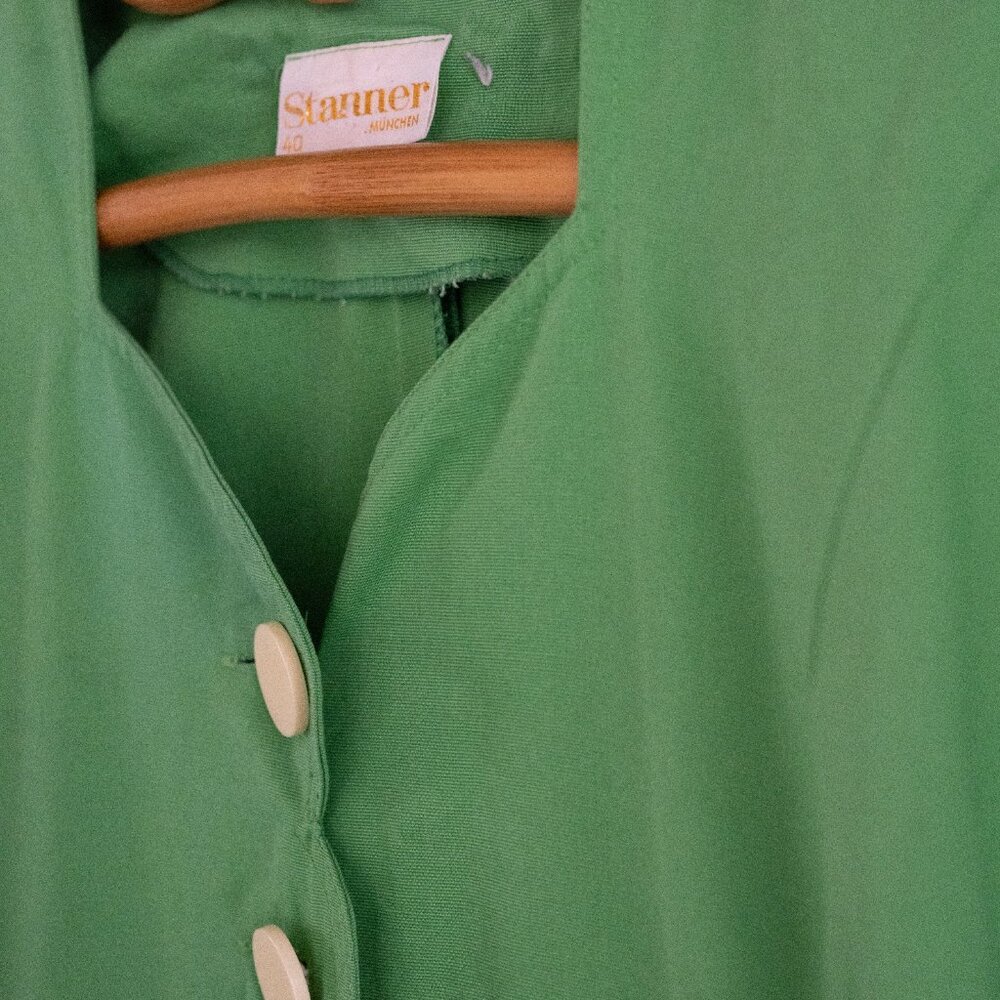 Stanner Munchen Vintage Green button down midi dress N/S - Picture 3 of 3